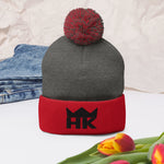 H & K Crown Girl Dad Pom-Pom Beanie