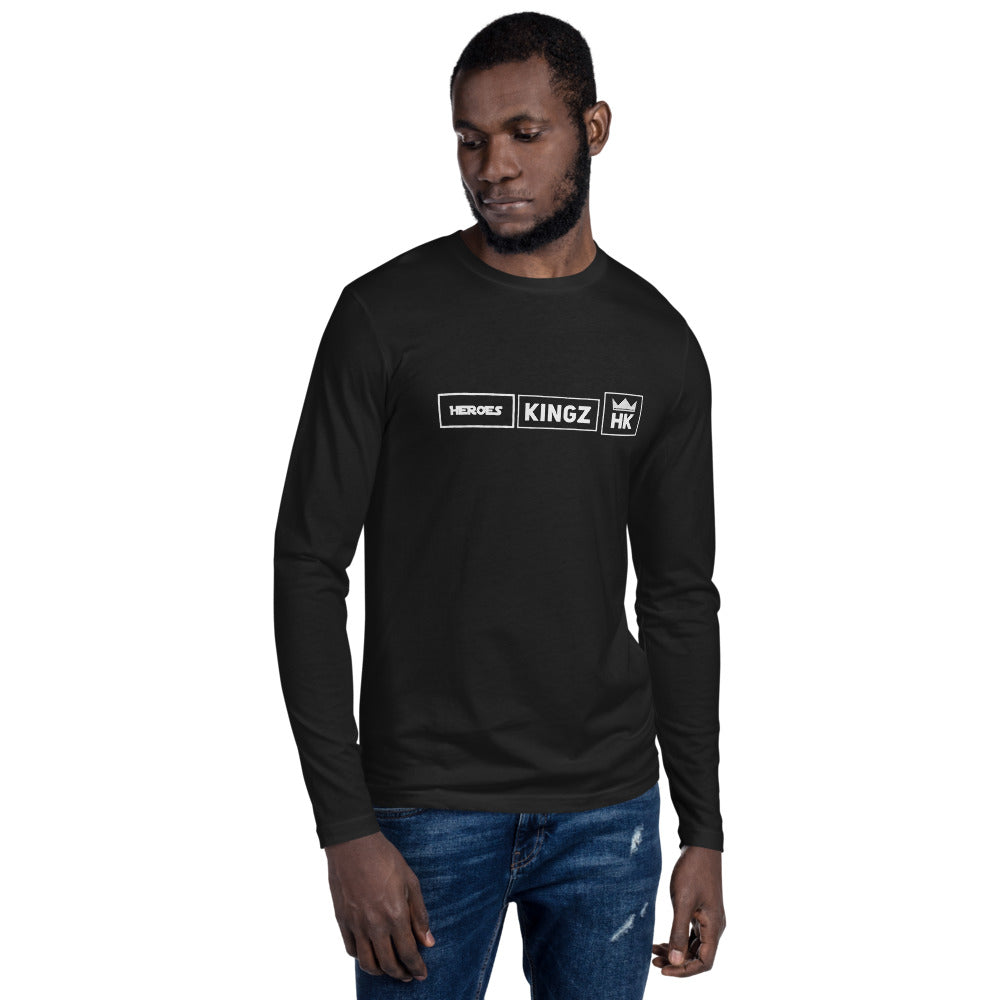 H & K 3 Squares Long Sleeve Fitted Crew